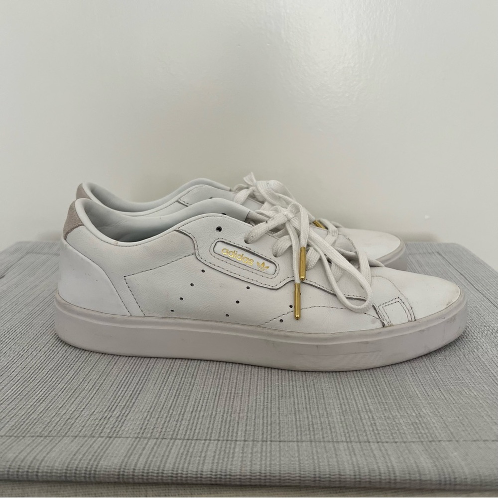 Adidas Women's Sleek Low Top Leather Sneakers - Picture 7 of 11